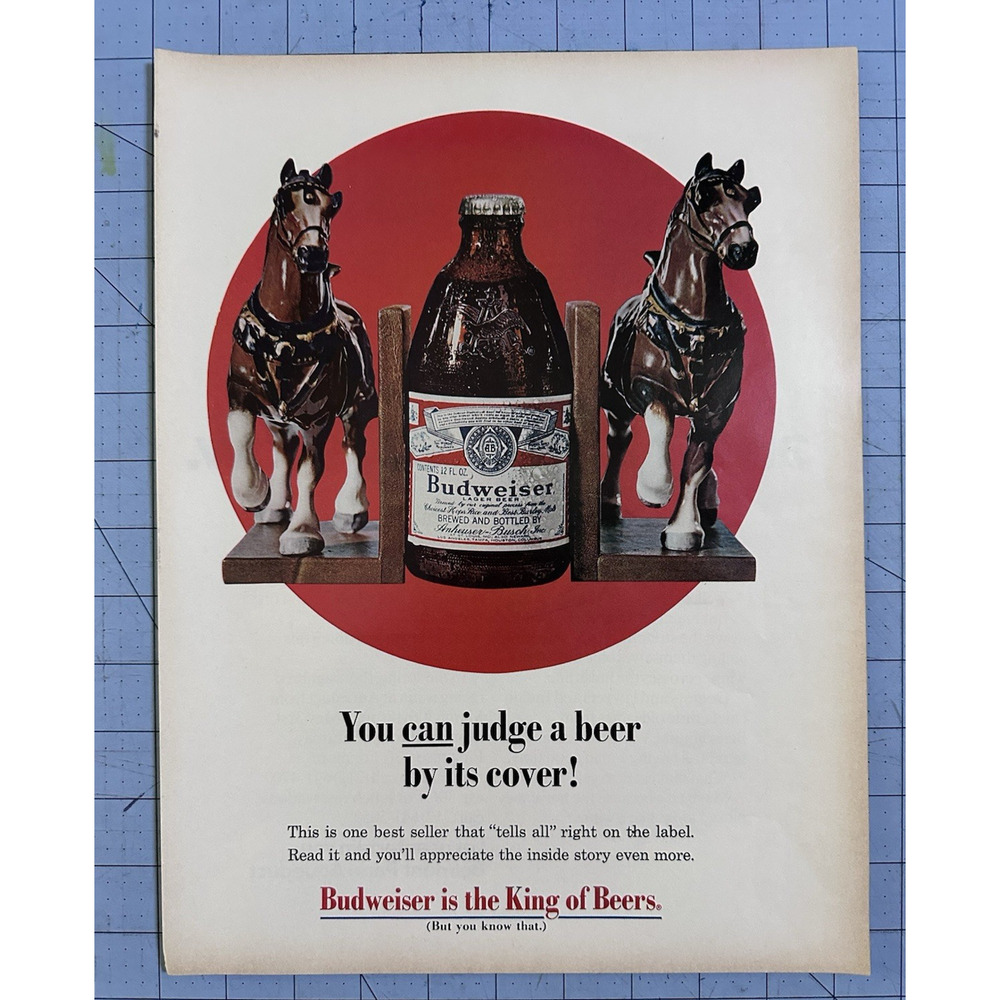 Budweiser Beer Is The King Of Beers 1969 Print Ad